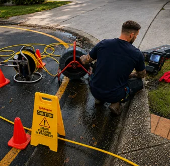 Repairing a burst drain pipe at a Terrey Hills home